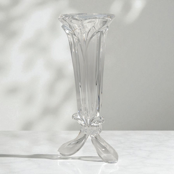 Cristal d'Arques-Durand France Lead Crystal Bandol Pattern Bud Vase Tri-Footed - Picture 3 of 8